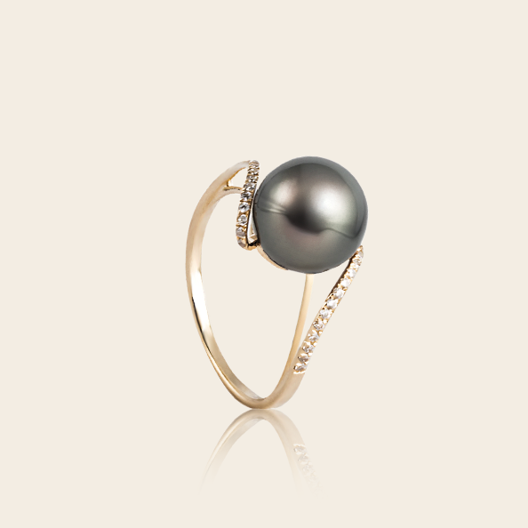 9K+Tahitian pearl Ring