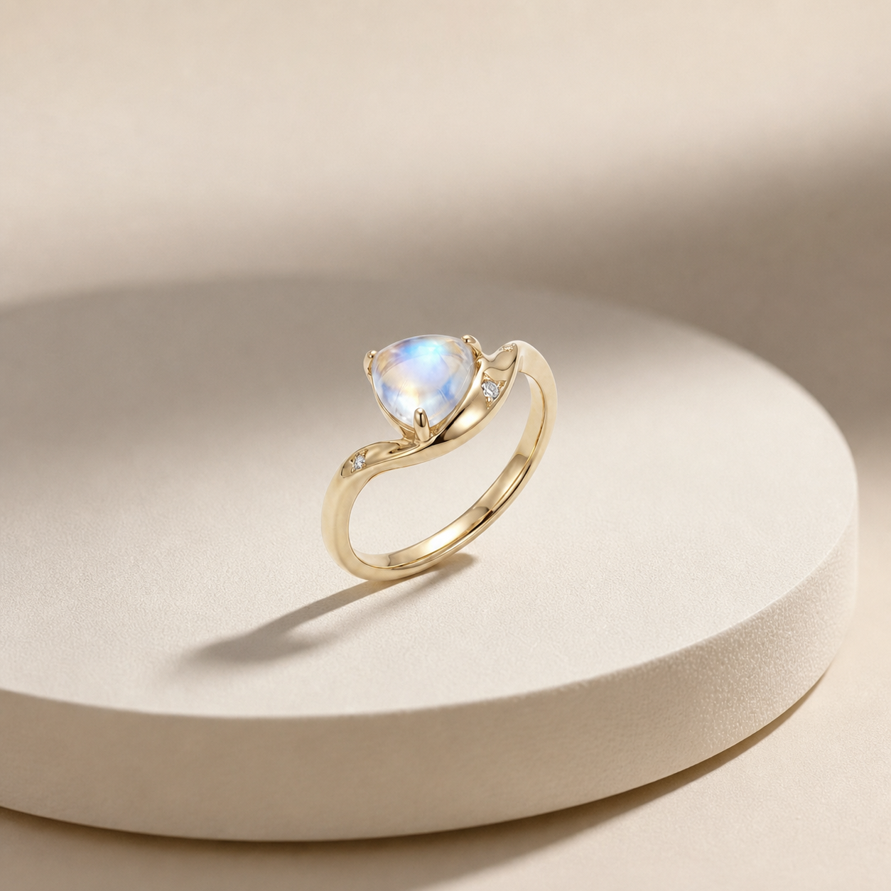 Rainbow Moon Stone Ring