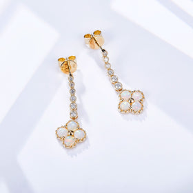 Chloe II – 18K Opal Diamond Earrings - PurpleMayJewellery