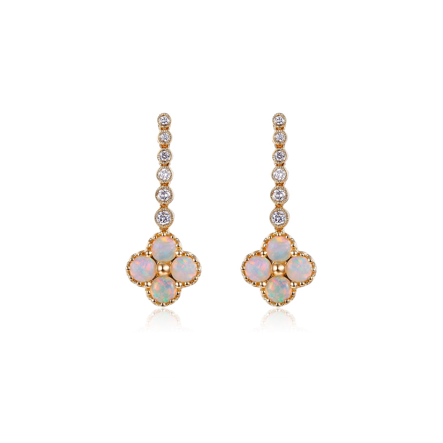 Chloe II – 18K Opal Diamond Earrings