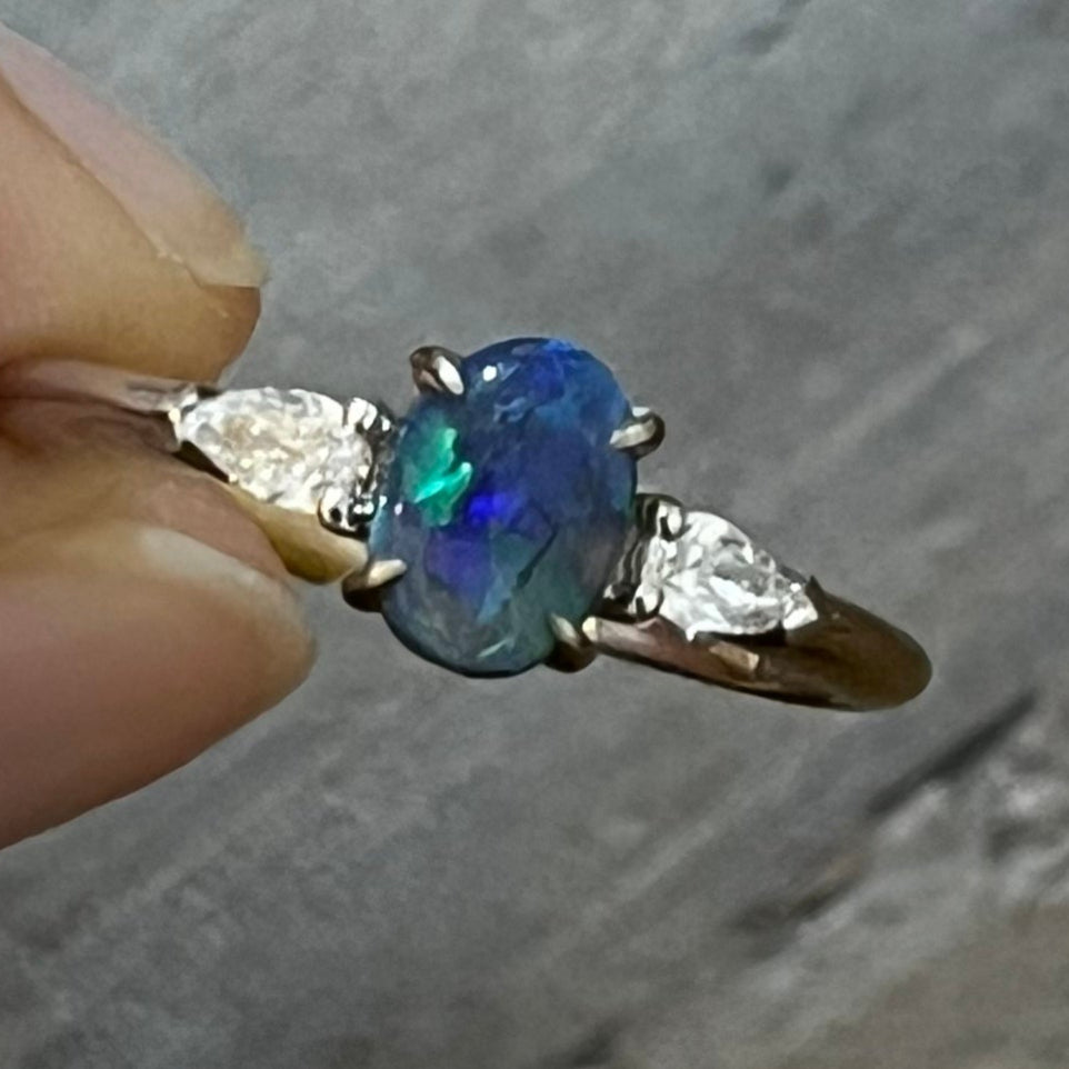 9K Dia Opal Ring