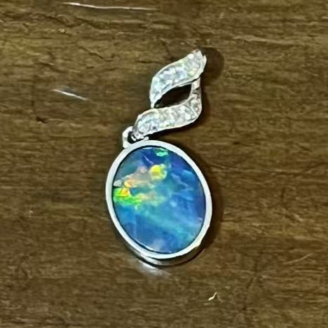 9KWG+Opal Silver chain
