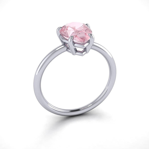 18k Solid Gold 1.5ct Pink Morganite Engagement Ring Set - Melbourne, Australia