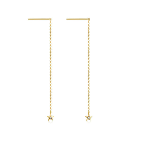 Binary Star Diamond Drop Earrings in 18k Yellow Gold - Melbourne, Australia