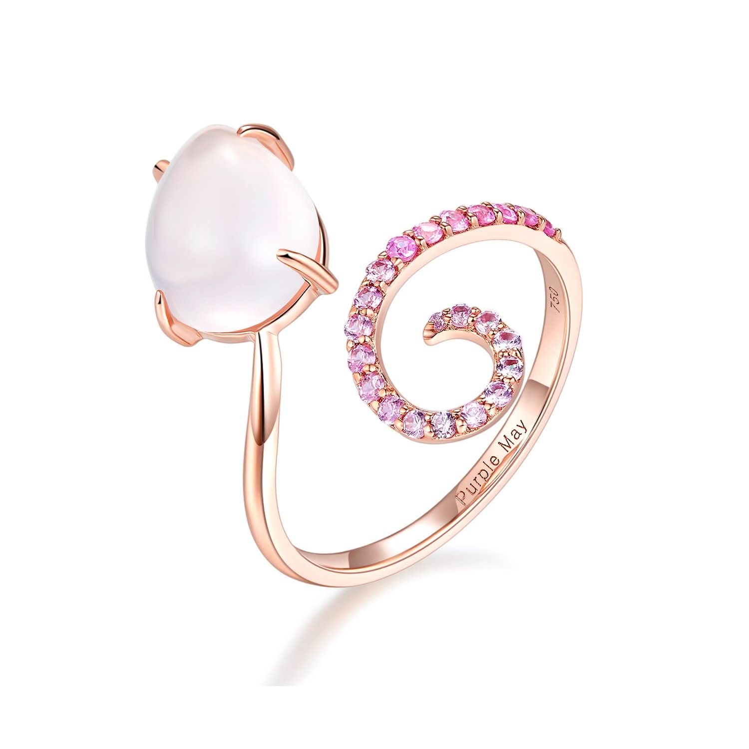 18k Solid Gold Pink Sapphire and Quartz Ring - Melbourne, Australia