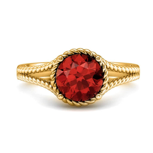 18K SOLID GOLD GARNET STATEMENT RING - Melbourne Australia