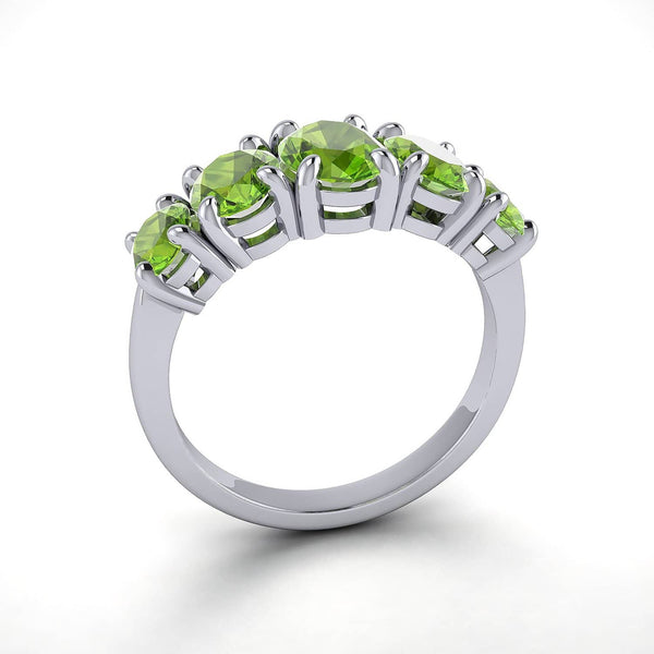 18k Solid Gold Half Band Peridot Wedding Ring | Rings Melbourne Australia