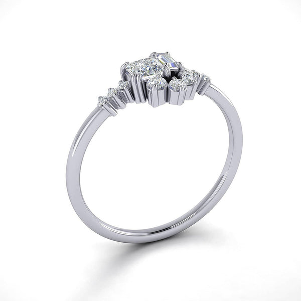 Buy princess cut engagement rings | 18k Solid Gold Sparkle Diamond Cluster Ring - Melbourne, Australia