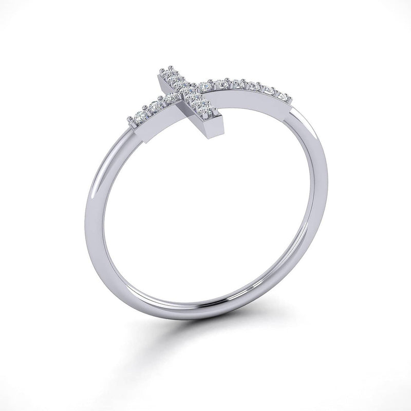 Gold sideways clearance cross ring