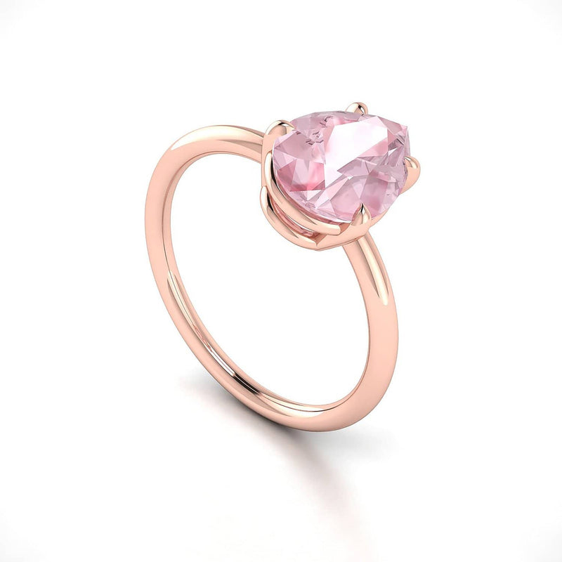 18k Solid Gold 1.5ct Pink Morganite Engagement Ring Set - Melbourne, Australia