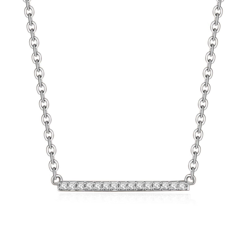 18k Solid Gold Classic Diamond Horizontal Bar Necklace - Melbourne, Australia