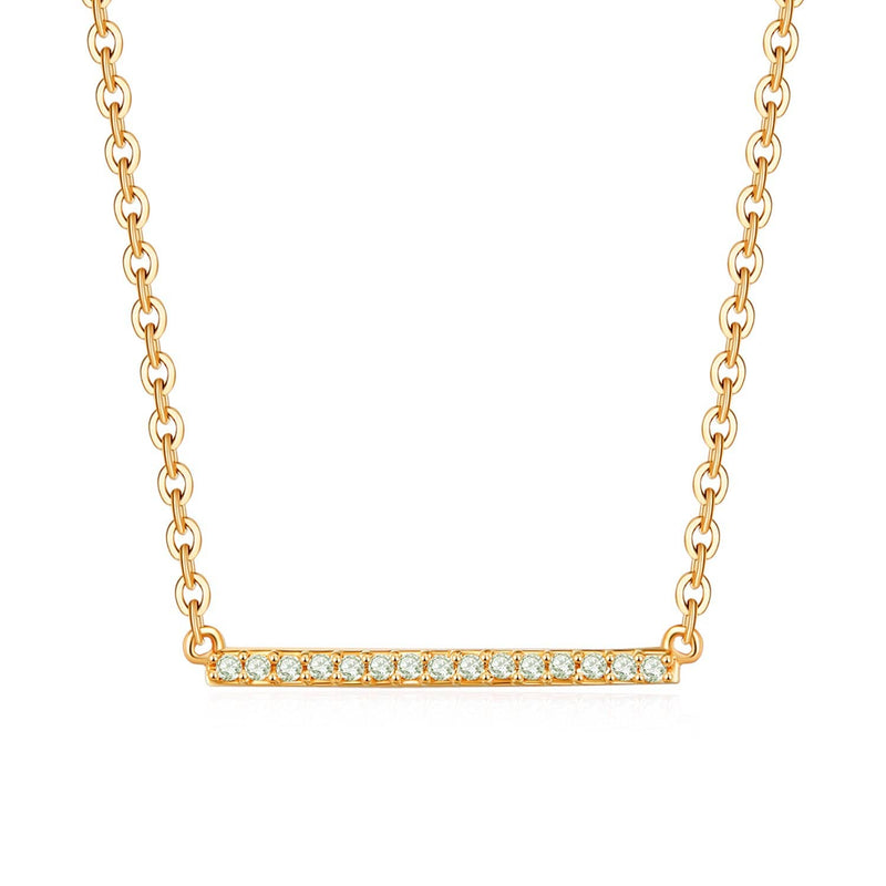 18k Solid Gold Classic Diamond Horizontal Bar Necklace - Melbourne, Australia