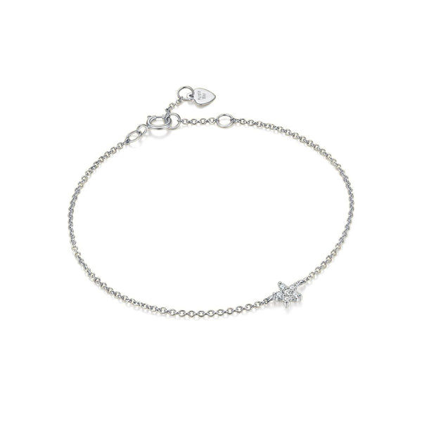 18k Solid Gold Diamond Flower Bracelet - Melbourne, Australia