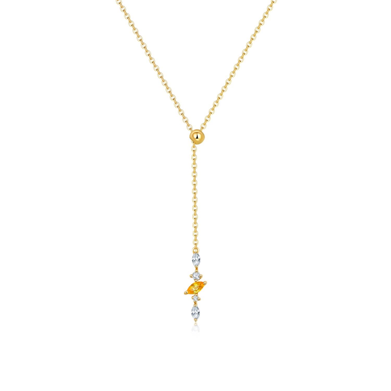 18k Solid Gold Marquise Sapphire and Diamond Necklace - Melbourne, Australia