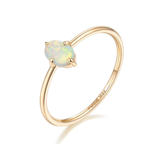 Rose Gold Opal Ring in 18K Solid Gold - Wedding and Engagement Rings - Melbourne, Australia