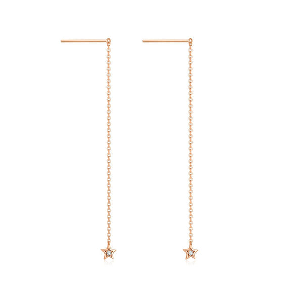 Binary Star Diamond Drop Earrings in 18k Yellow Gold - Melbourne, Australia