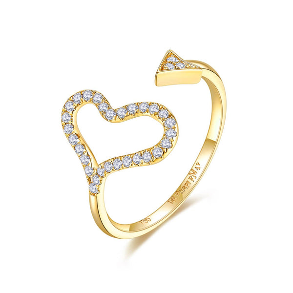 18k Solid Gold Cupid Heart Diamond Ring | Rings Melbourne Australia