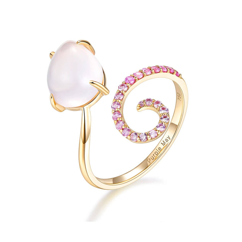 18k Solid Gold Pink Sapphire and Quartz Ring - Melbourne, Australia