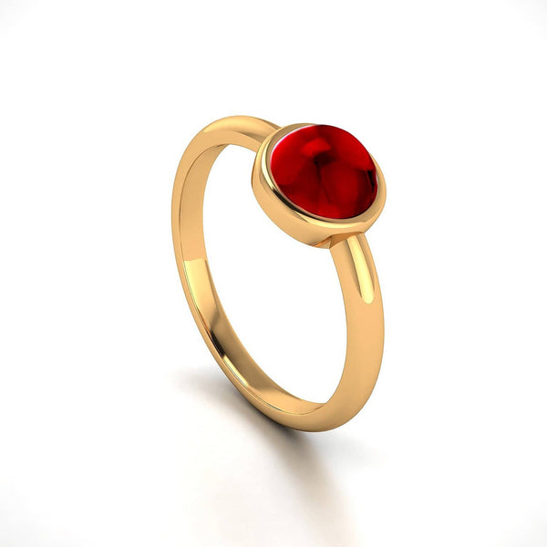 18K SOLID GOLD GARNET STACKABLE RING - Melbourne, Australia