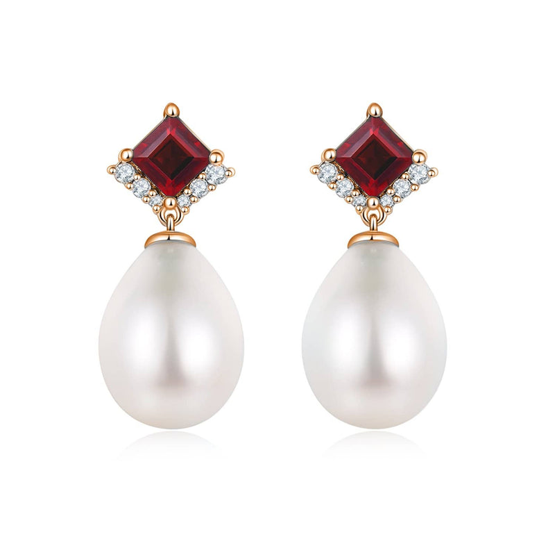 Sea Pearl with Diamond Star Two Way Earrings  PurpleMay Jewellery