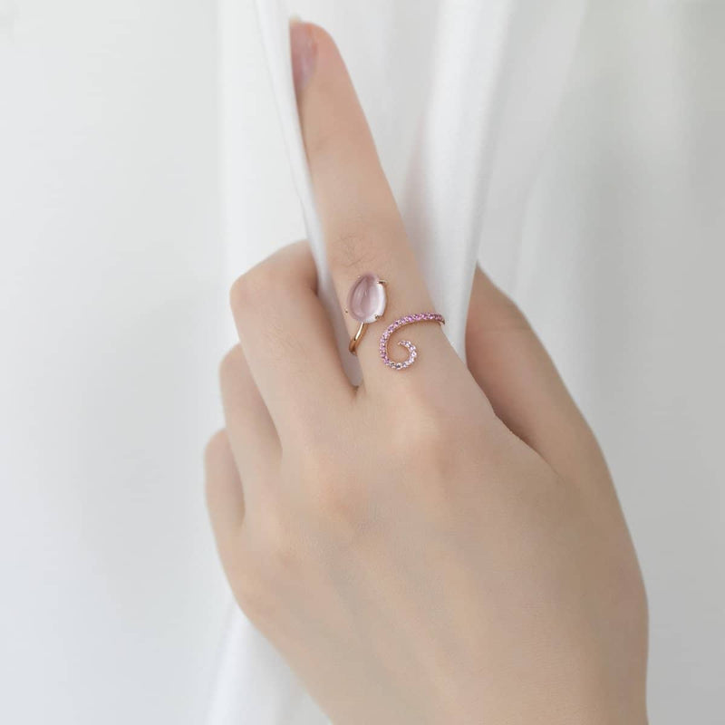 18k Solid Gold Pink Sapphire and Quartz Ring - Melbourne, Australia