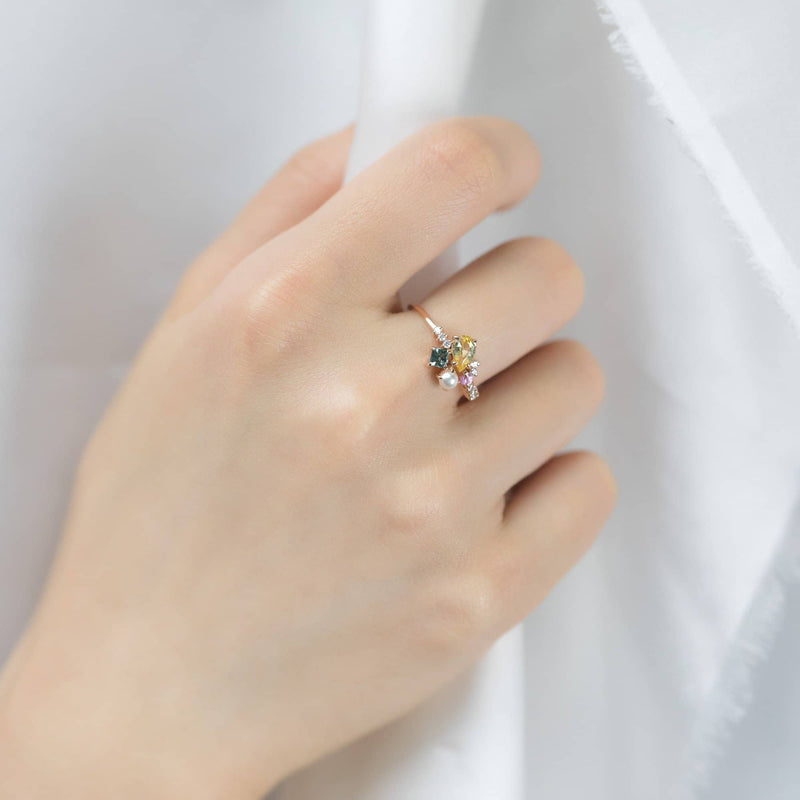 Pear Shaped Sapphire Engagement Ring Vintage Yellow Gold Bezel Ring Unique  Simple Diamond Half Halo Wedding Art Deco Bridal Anniversary - Etsy
