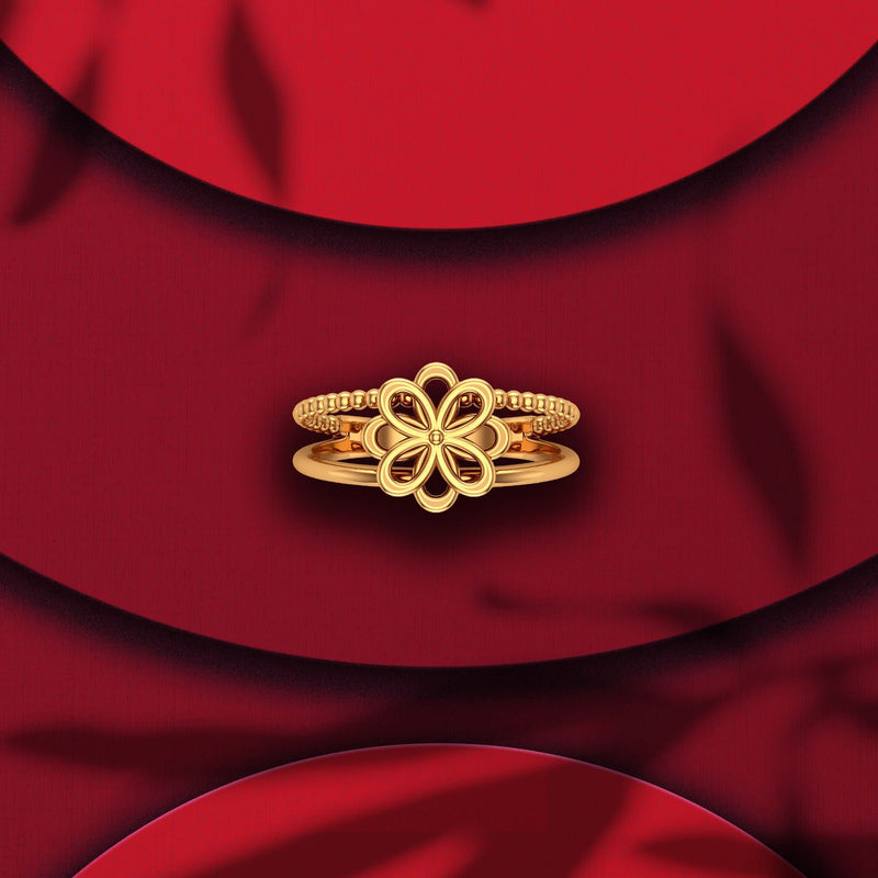 Spinner Gold Spinnable Flower Ring PurpleMay Jewellery