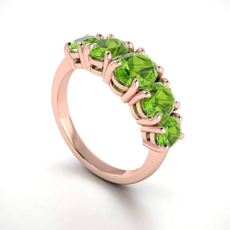 18k Solid Gold Half Band Peridot Wedding Ring | Rings Melbourne Australia