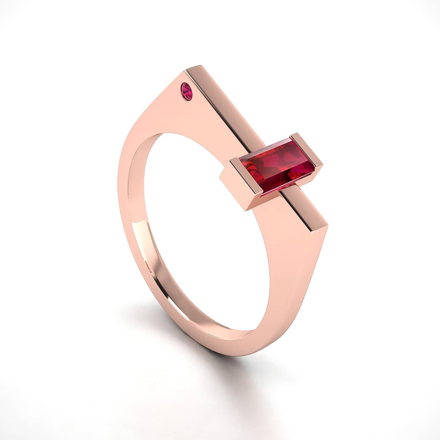 18K Solid Gold Square Shaped Ruby Ring | Rings Melbourne Australia