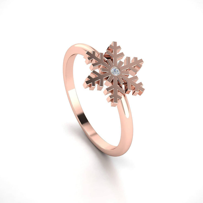 CHRISTMAS 18K SOLID GOLD SNOWFLAKE STATEMENT RING - Melbourne, Australia