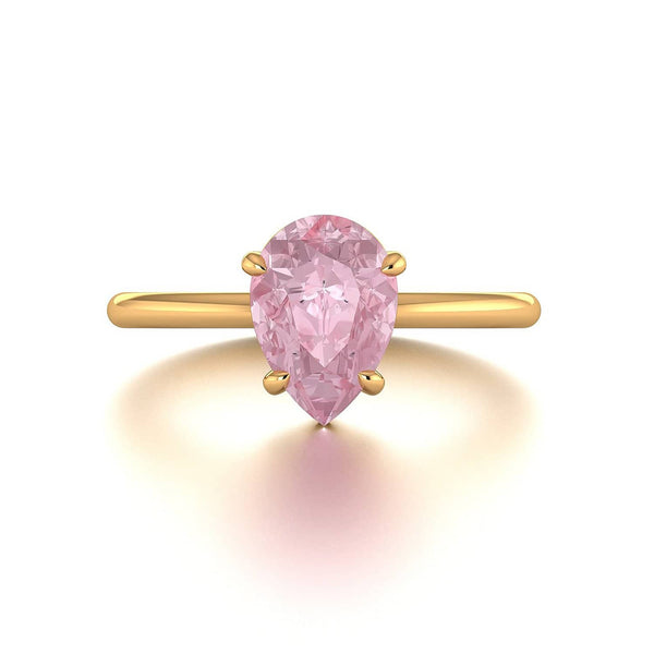 18k Solid Gold 1.5ct Pink Morganite Engagement Ring Set - Melbourne, Australia