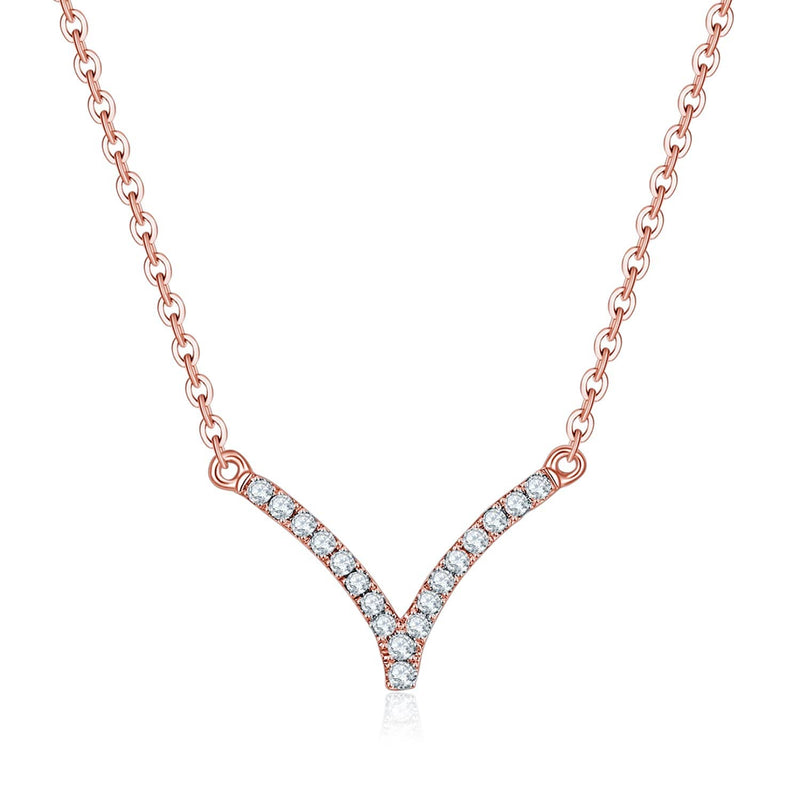 18k Solid Gold Elegant Chevron Diamond Necklace - Melbourne, Australia