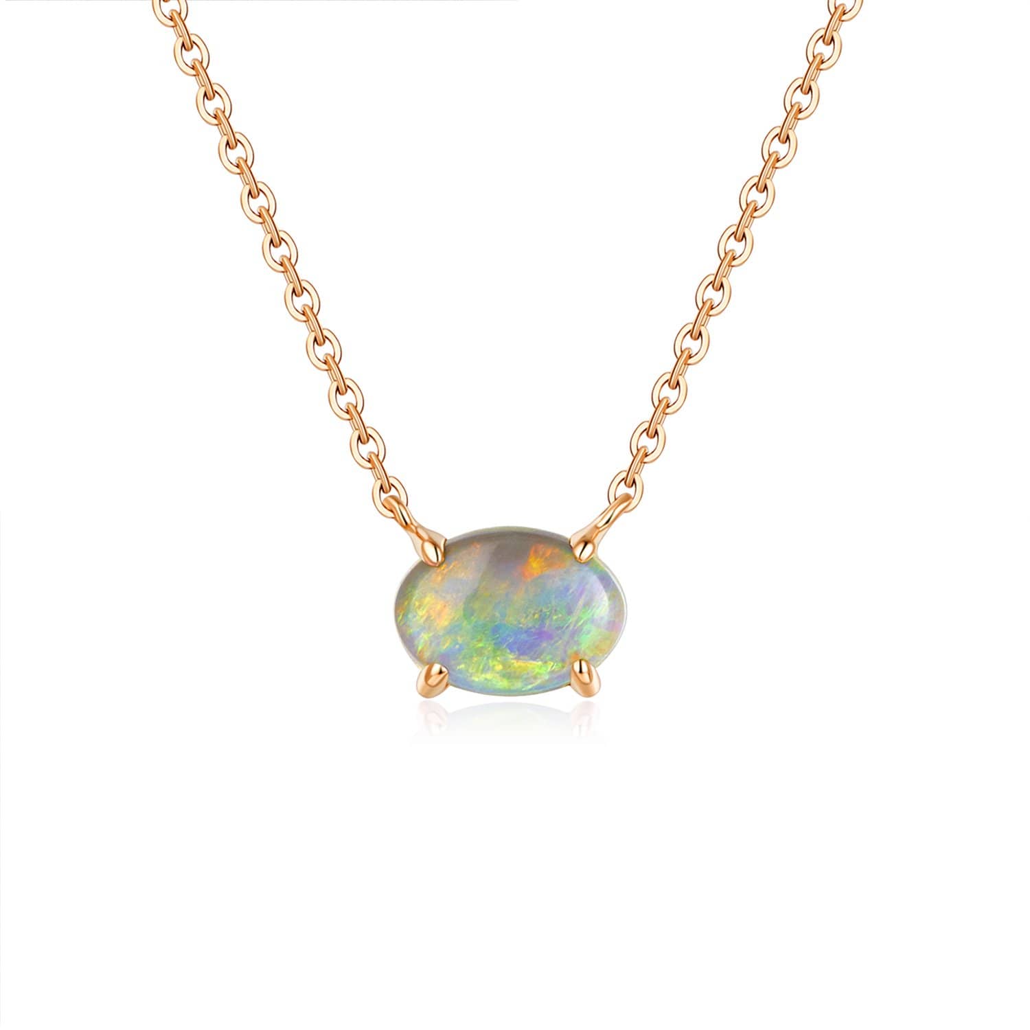 18k Solid Gold Simply Australian Opal Necklace - Melbourne, Australia