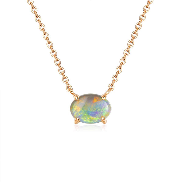 18k Solid Gold Simply Australian Opal Necklace - Melbourne, Australia