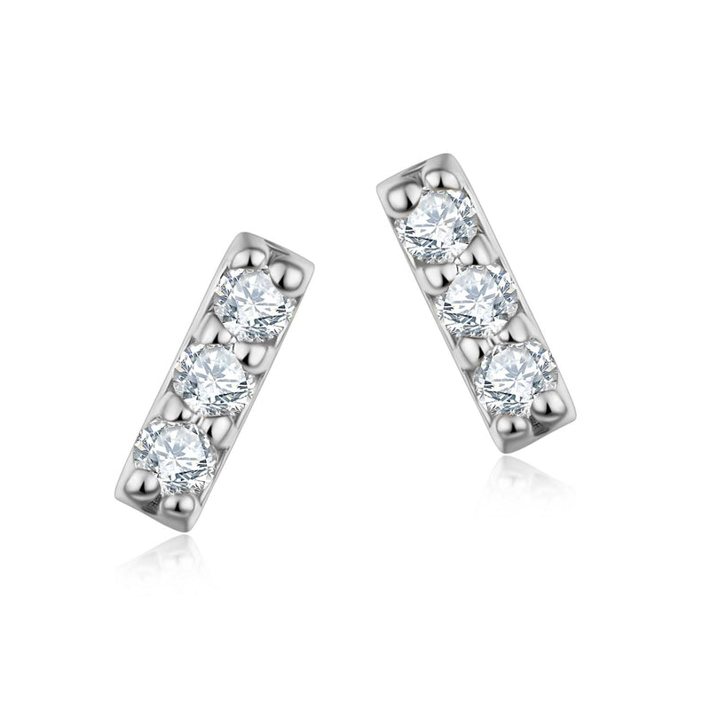 Solid white gold earrings deals