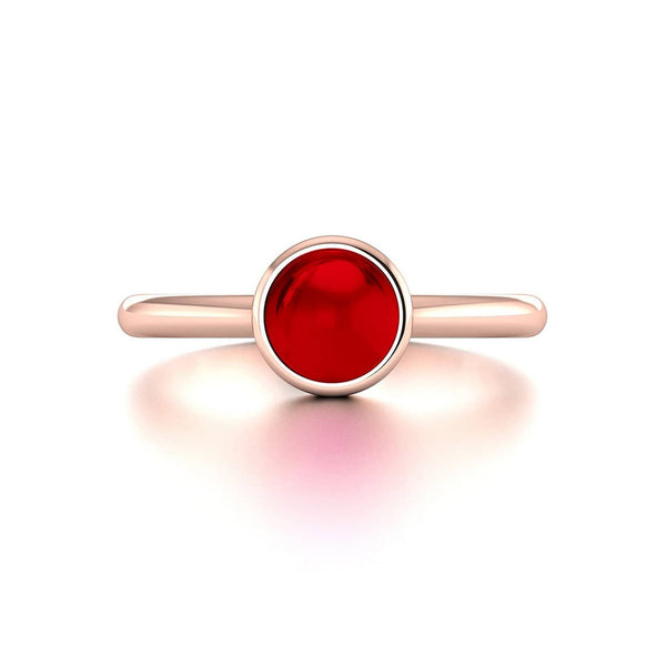 18K SOLID GOLD GARNET STACKABLE RING - Melbourne, Australia