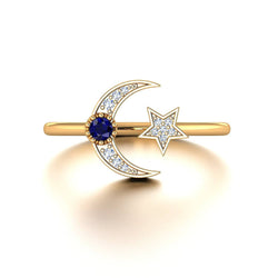 Half moon on sale and star ring