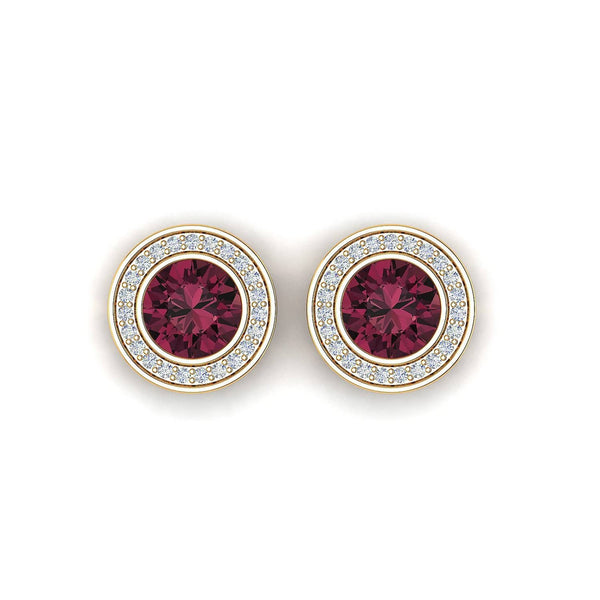 18K SOLID GOLD RED TOURMALINE EARRINGS - Melbourne, Australia