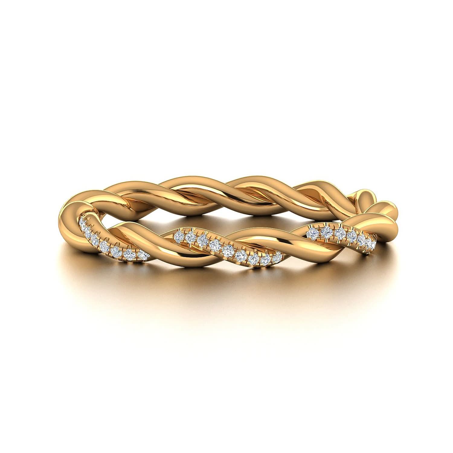 Tangle - Diamond Twist Wedding Ring | PurpleMay Jewellery