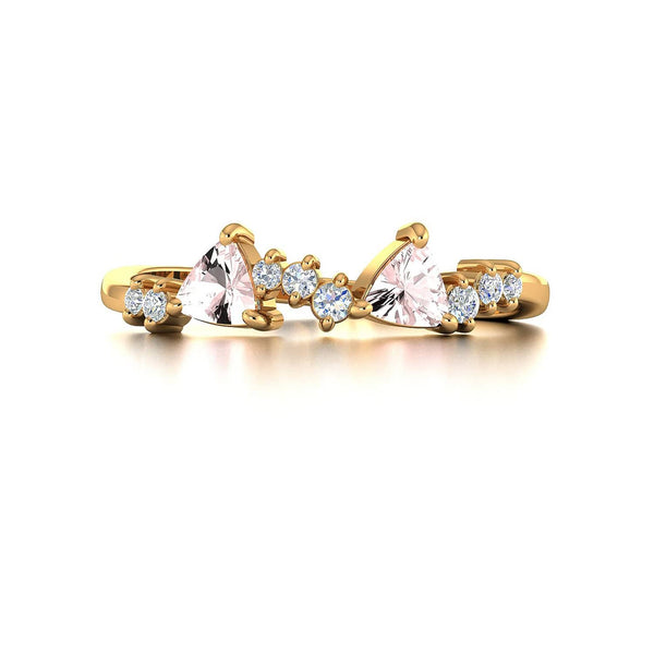 18k Solid Gold Peach Morganite Cluster Ring - Melbourne, Australia