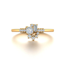 princess cut engagement rings | 18k Solid Gold Sparkle Diamond Cluster Ring - Melbourne, Australia