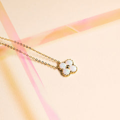 18k Solid Gold Australian  Opal Clover Necklace - Melbourne, Australia