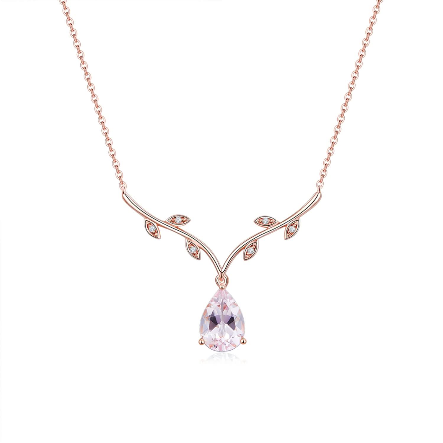 18k Solid Gold Pink Morganite Diamond Necklace - Melbourne, Australia