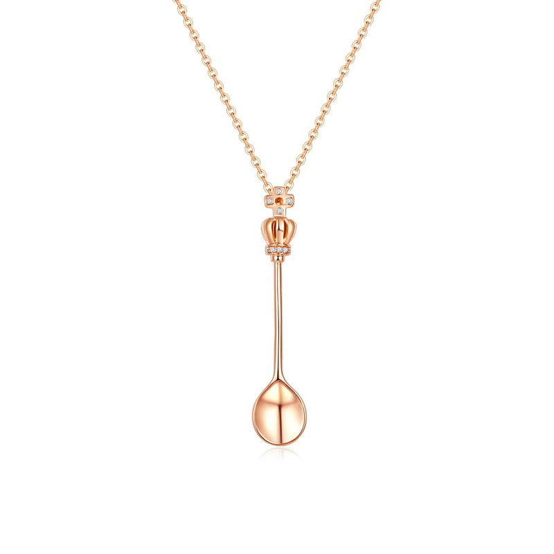 High Quality Spoon Necklace Melbourne | 18k Solid Gold Lucky Spoon Pendant Necklace - Australia