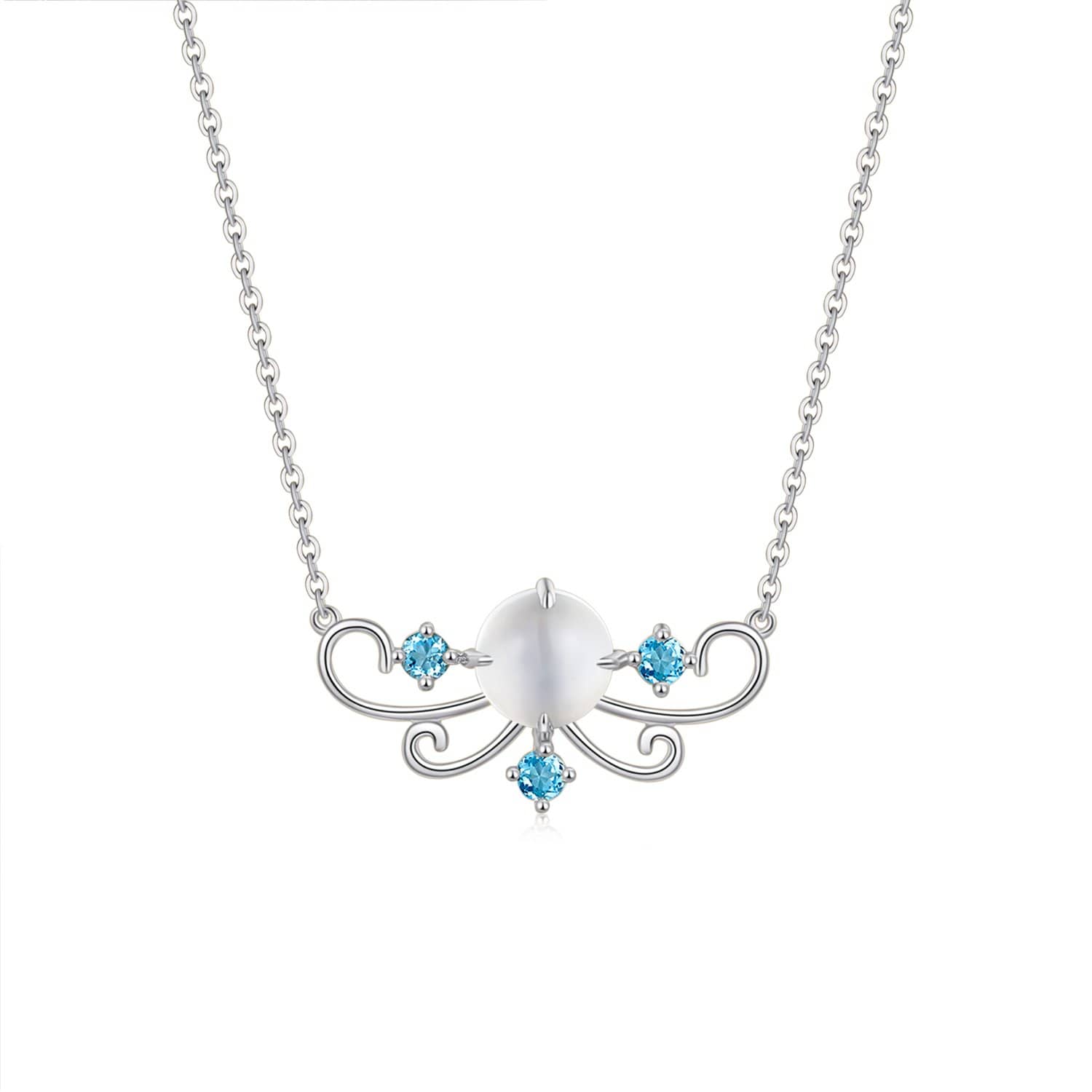 18k Solid Gold Antique Moonstone and Topaz Necklace - Melbourne, Australia