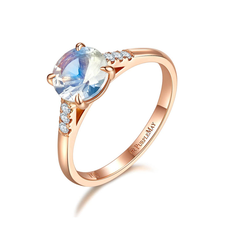 Rose gold ring discount with blue stone