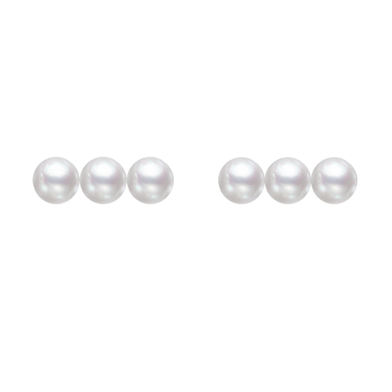 Triple Pearl Stud Earrings PurpleMay Jewellery
