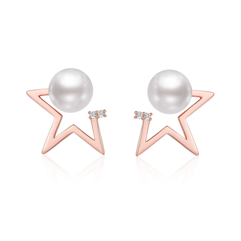 Sea Pearl Studs with Diamond Star Two Way Earrings - Melbourne, Australia