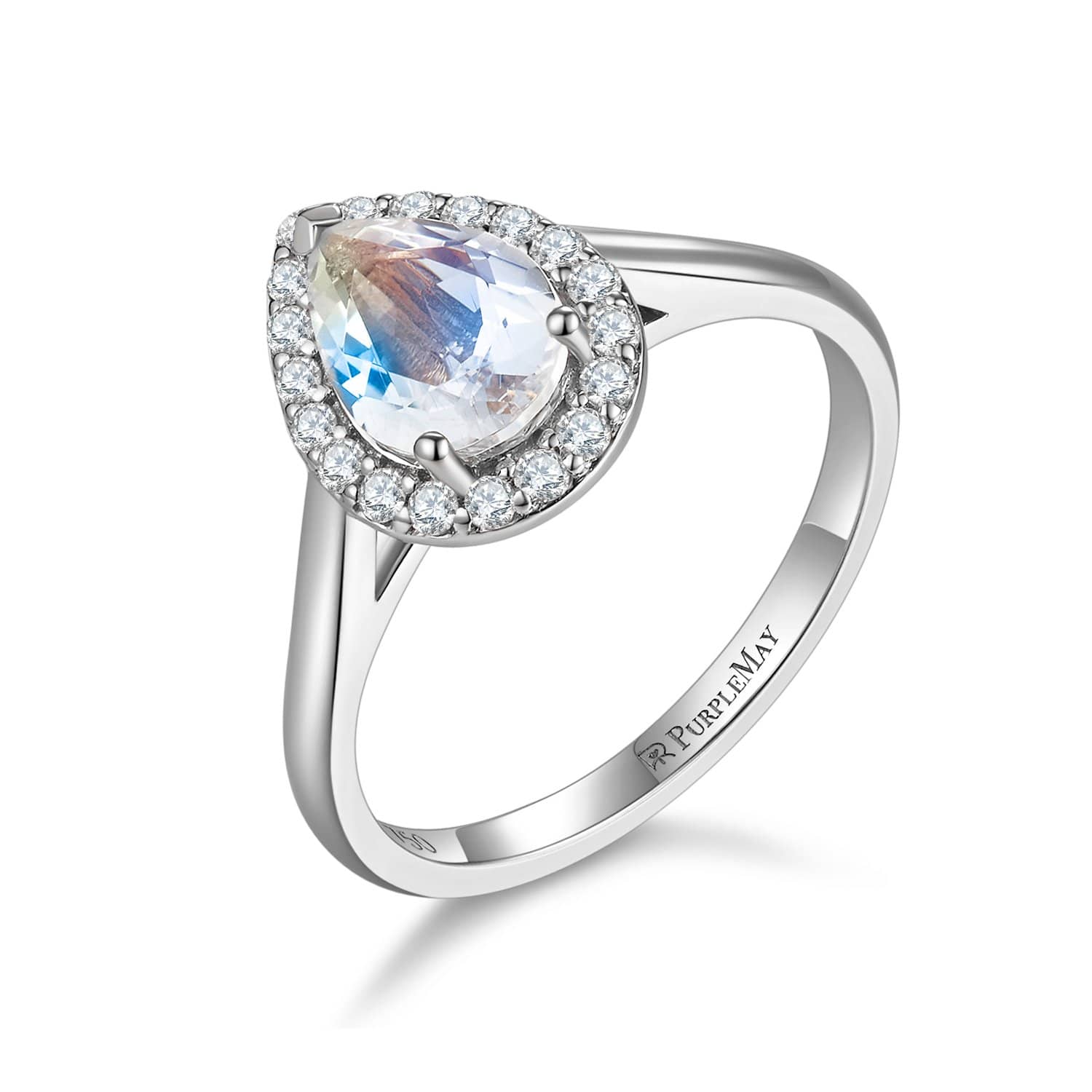 18k Solid Gold Pear Shape Moonstone Engagement Ring - Melbourne, Australia