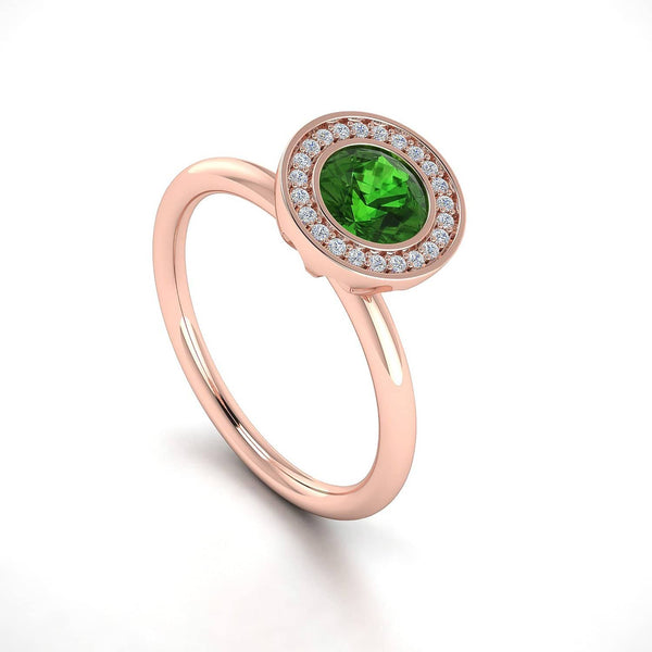 18K SOLID GOLD GREEN TOURMALINE ENGAGEMENT RING - Melbourne, Australia